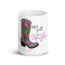 Load image into Gallery viewer, Hey Y'all Lets Sparkle It White glossy mug