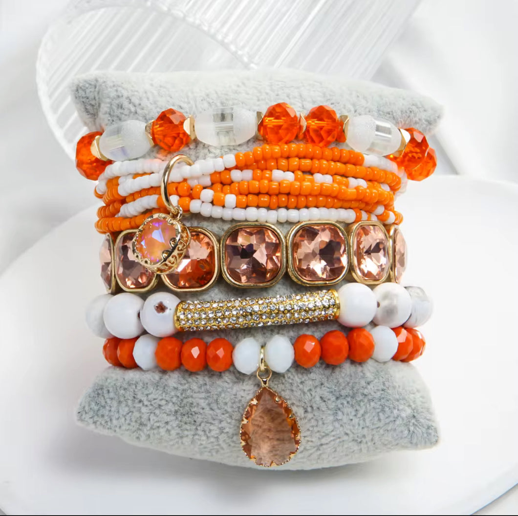 Pumpkin Spice Sparkle Stack by Sammy B. -  October Bracelet of the Month