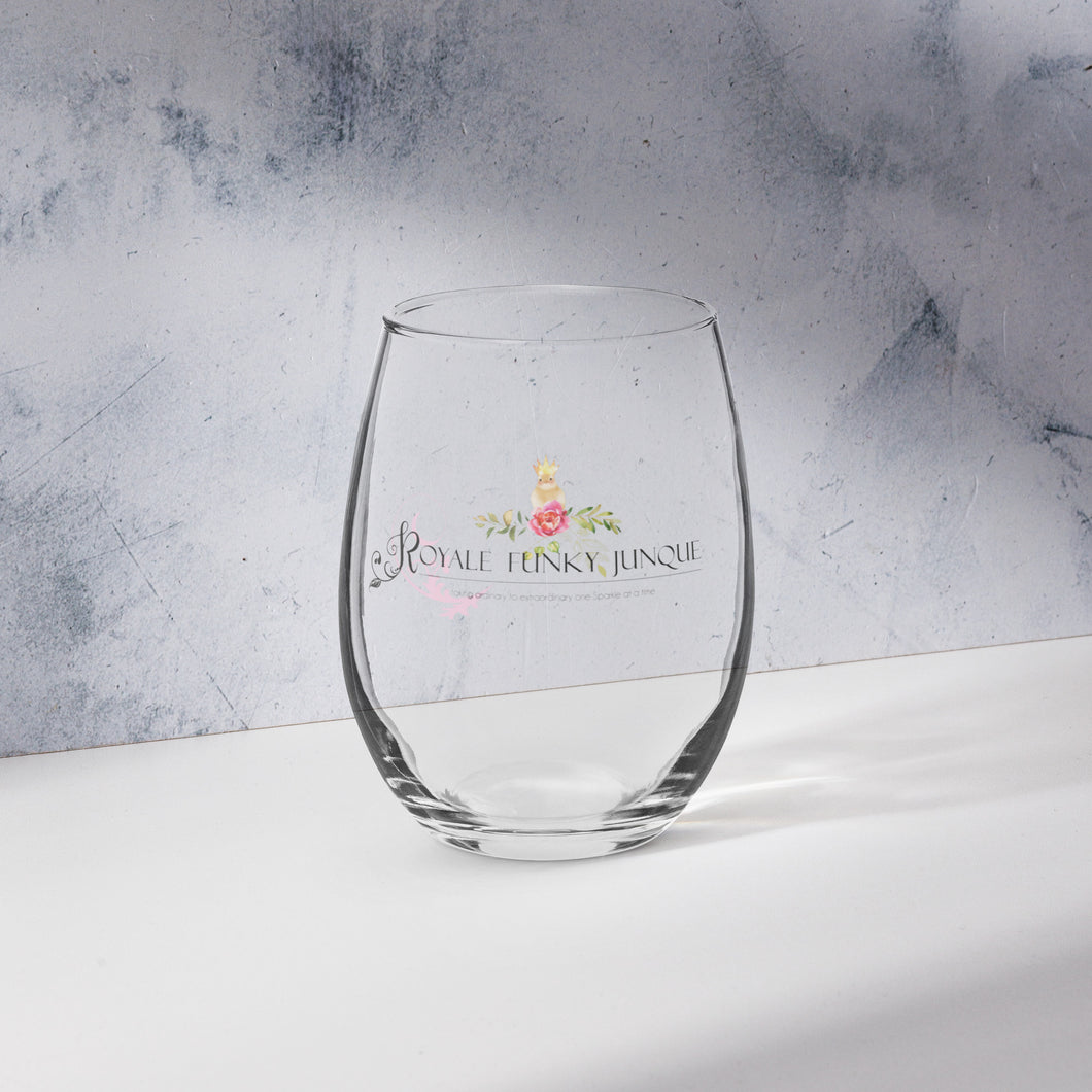 Royale Funky Junque Stemless wine glass