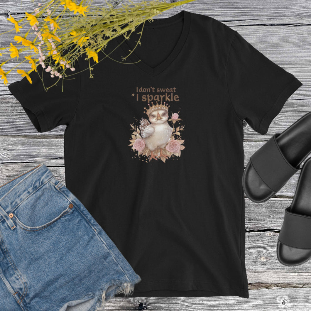 Menopause Chick Unisex Short Sleeve V-Neck T-Shirt