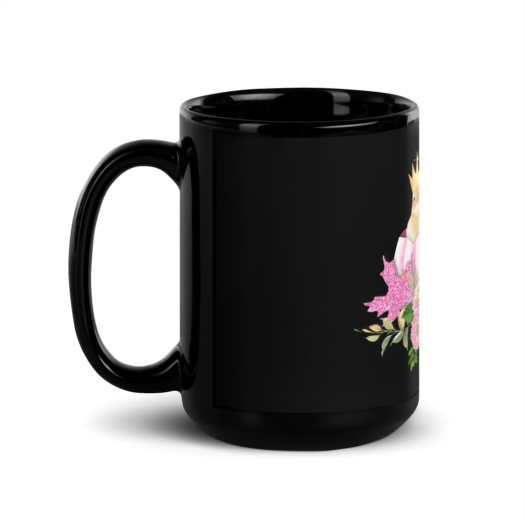 Fall in Love with Sparkle Black Glossy Mug